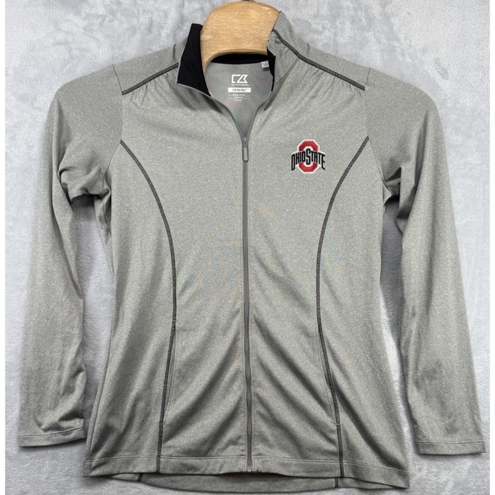Cutter‎ & Buck Drytec Ohio State Buckeyes Full-Zip Jacket Gray Women's Size L